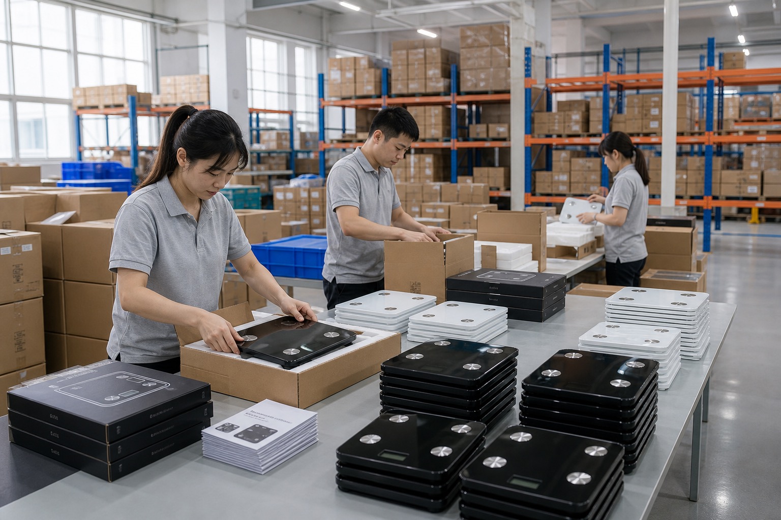 OEM packaging workshop image for Guangrui scale customization programs