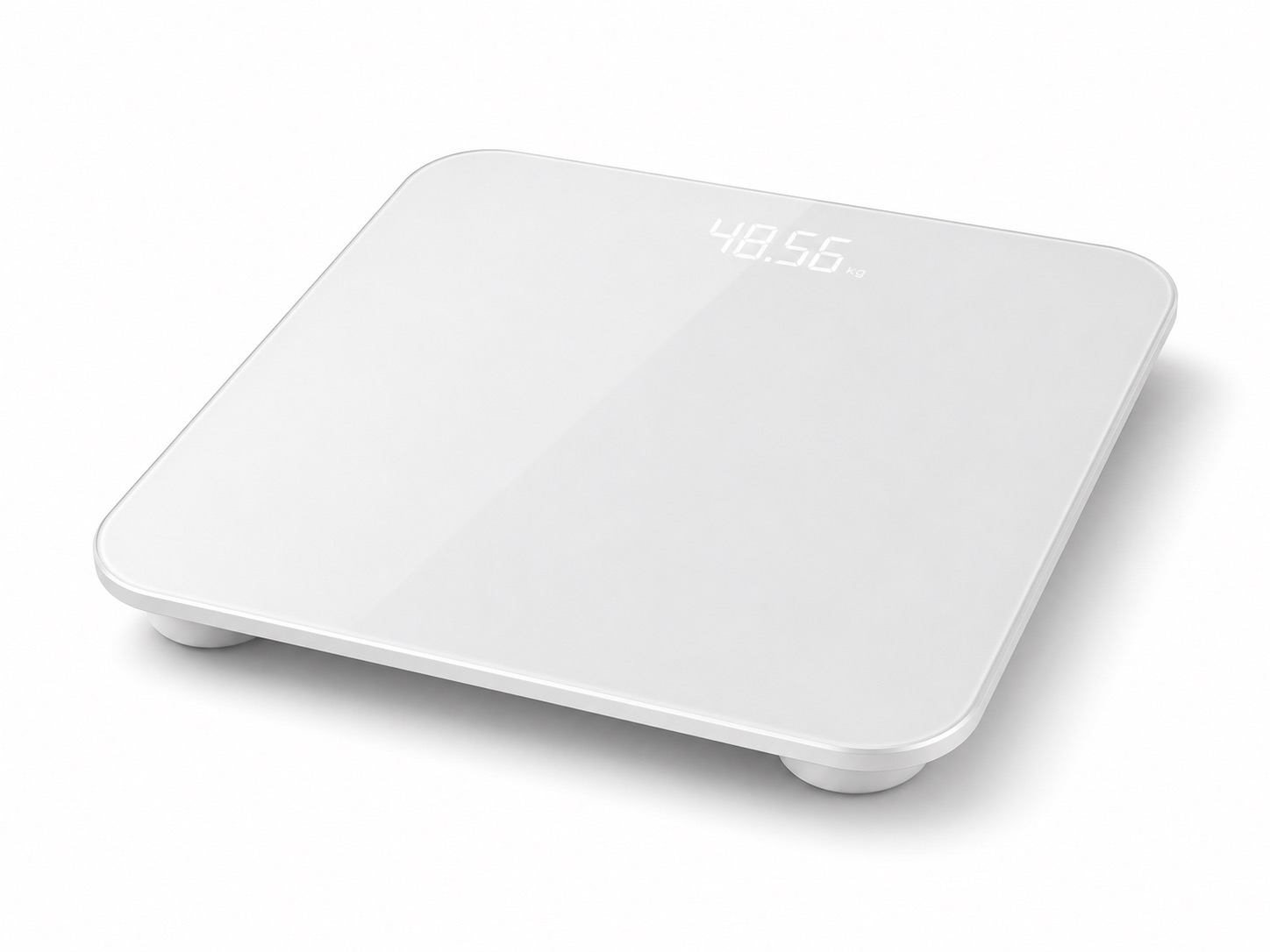 White digital weight scale on a clean background